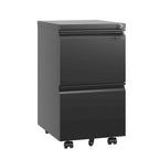 2 Drawer Metal Mobile File Cabinet,Rolling File Cabinet with Lock for Hanging Legal/Letter/A4 Size