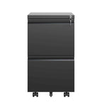 2 Drawer Metal Mobile File Cabinet,Rolling File Cabinet with Lock for Hanging Legal/Letter/A4 Size