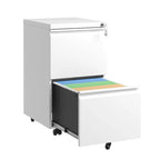 2 Drawer Metal Mobile File Cabinet,Rolling File Cabinet with Lock for Hanging Legal/Letter/A4 Size
