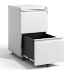 2 Drawer Metal Mobile File Cabinet,Rolling File Cabinet with Lock for Hanging Legal/Letter/A4 Size
