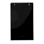 Wooden Floor Cabinet with 2 Glass Doors and 2 Storage Space,Living Room Bathroom Entryway