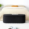 Panca da Fondo Letto con Contenitore, Rivestimento in Sherpa, Grande Panca Ottomana, Sgabello Porta Scarpe, Panca Lunga, Seduta da Finestra, Panca Porta Giocattoli