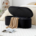 Panca da Fondo Letto con Contenitore, Rivestimento in Sherpa, Grande Panca Ottomana, Sgabello Porta Scarpe, Panca Lunga, Seduta da Finestra, Panca Porta Giocattoli