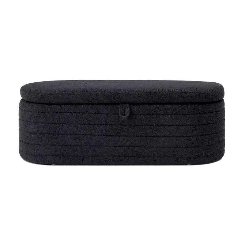 Panca da Fondo Letto con Contenitore, Rivestimento in Sherpa, Grande Panca Ottomana, Sgabello Porta Scarpe, Panca Lunga, Seduta da Finestra, Panca Porta Giocattoli